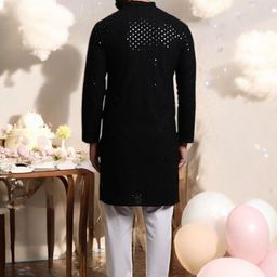 Atly Men Embroidered Regular Sequinned Kurta with Pyjamas image 2