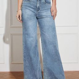 Miss Chase Women Wide Leg High-Rise Light Fade Stretchable Jeans-picture-39