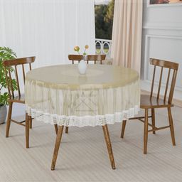 Myntra Elegant Homes Brown Floral Plastic Round 4-Seater Table Cover-picture-22