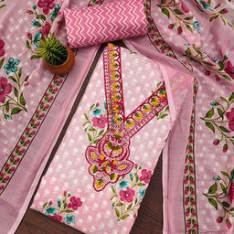 SHADOW & SAINING Embroidered Pure Cotton Unstitched Dress Material-picture-13
