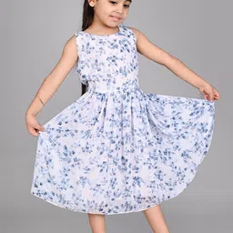 Creative Kids Floral Print A-Line Midi Dress-20