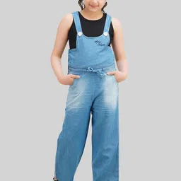 BEING NAUGHTY Girls Shoulder Straps Neck Sleeveless Cotton Dungaree with Top-picture-49