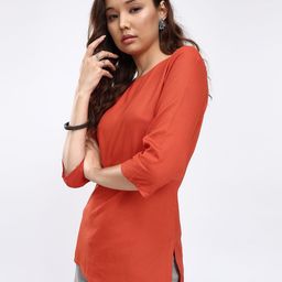 Anouk Rustic Round Neck Straight Kurti-picture-20