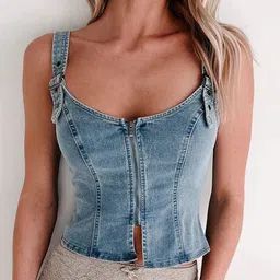 all about you Cotton Denim Top-image-25