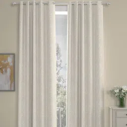Green Geometric Polyester 9 Ft Semisheer Eyelet Door Curtains (Set of 2) by ROSARAHOME-picture-44