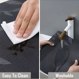 UniKart Grey & Black 10 Pieces Textured Non-Fading Table Placemats image 4