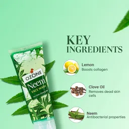 Ozone Set Of 3 Neem Face Wash with Aloe Vera & Lemon for Acne & Breakouts - 100ml each image 2