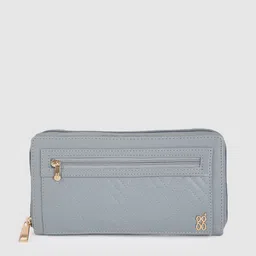 Baggit Women Blue Chrevon Self Design Zip Around Wallet-38