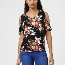 Harpa Women Black Floral Printed Top-image-65