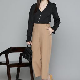 Chemistry Puff Sleeve Smocked Crepe Shirt Style Top-picture-33