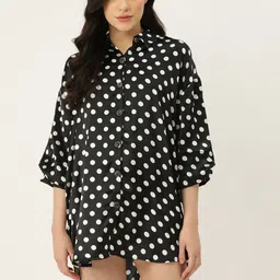 Ms.Lingies Polka Dots Printed Shirt Nightdress-picture-17