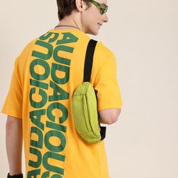 HERE&NOW Typography Printed Drop-Shoulder Sleeves Relaxed Fit Pure Cotton T-shirt-picture-15