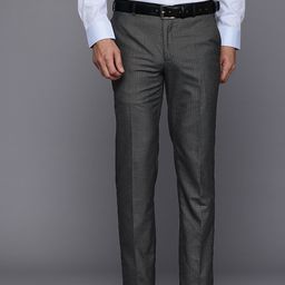 Raymond Men Checked Slim Fit Trousers-image-32