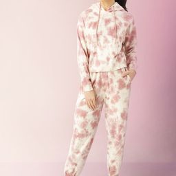 LILL Women Pink Tie & Dye Printed Co-Ords Set-4