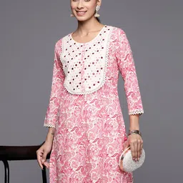 Varanga Floral Printed Mirror Work Kurta-picture-40