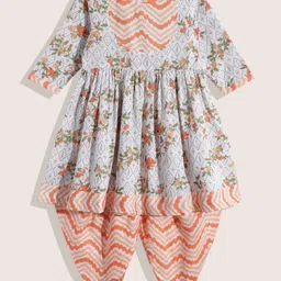 Sangria Girls Floral Printed Kurta with Dhoti Pants-image-98