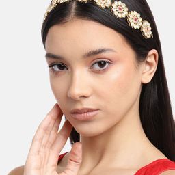 Anouk Women Gold-Plated Stones-Studded Matha Patti-image-1
