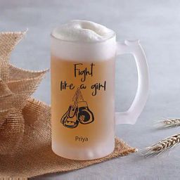 FNP Transparent Glass Girl Power Beer Mug (470ml)-picture-21