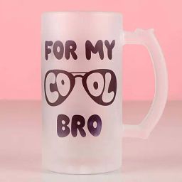 FNP Transparent Frosted Glass For My Cool Bro Beer Mug (500ml)-10