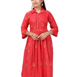 Aarika Kids Red Floral Print Kurti-image-75