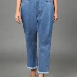 Angelfab Light Blue Cotton Straight Fit High Rise Jeans-picture-16