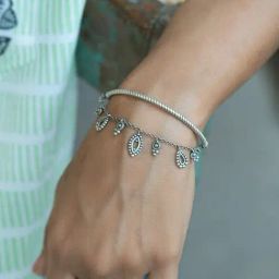 Shaya 925 Silver Oxidized Allurement Charms Bracelet-image-49