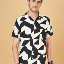 People by Pantaloons Black & White Regular Fit Printed Shirt-image-33