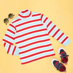 Pantaloons Junior Boys White & Red Cotton Striped Full Sleeves Sweatshirts & Hoodies-picture-10