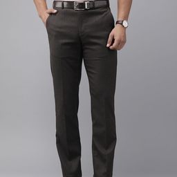Park Avenue Men Checked Formal Trousers-image-79
