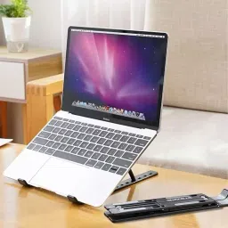 STRIFF Portable Laptop Stand Black Tabletop Mount With Angle Adjustment & Air Ventilation image 4