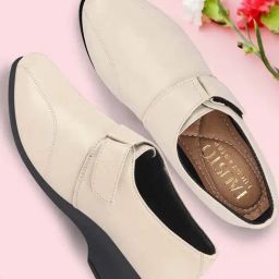 Fausto Women's Cream Wedge Loafers-image-98