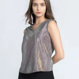 SHAYE Silver Textured Top-image-56