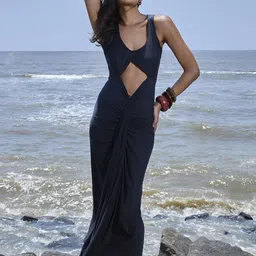 COLOR CAPITAL Women Solid Straight Maxi Dress-image-50