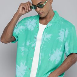 Aeropostale Opaque Tropical Printed Cuban Collar Casual Shirt-picture-1