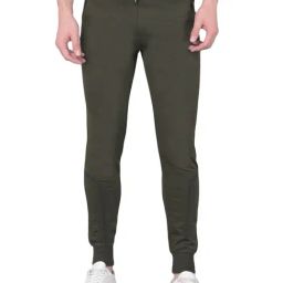 Force NXT Olive Cotton Regular Fit Joggers-image-44