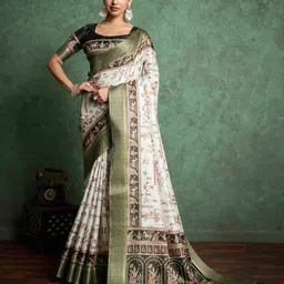 TASRIKA Warli Zari Pashmina Tussar Saree-16