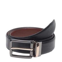 Teakwood Leathers Black Leather Reversible Belt for Men-image-12