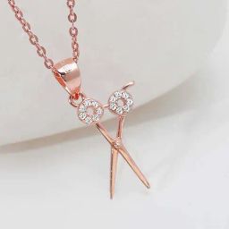 GIVA 92.5 Sterling Silver Scissor Pendant with Chain-image-37