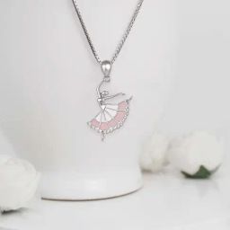 GIVA 92.5 Sterling Silver Dancing Ballerina Pendant with Chain-image-31