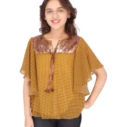 Cutecumber Kids Mustard Printed Top-image-2