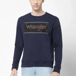 Wrangler Navy Regular Fit Printed SweatShirt-42