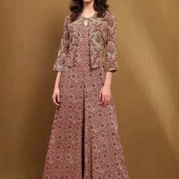 Biba Multicolored Printed Jumpsuit With Jacket-9