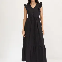 FEMMELLA Black Regular Fit Solid Dress-picture-9