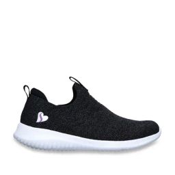 Skechers Girls ULTRA FLEX Black White Casual Slip On Shoe-image-38