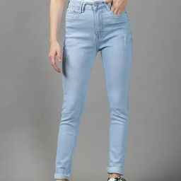 SHOWOFF Blue Solid Mid Rise Jeans-image-83