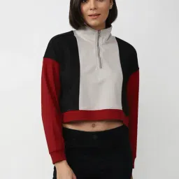 Forever 21 Multicolor Color-Block Crop Sweatshirt-picture-1