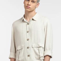 Jack & Jones Beige Cotton Regular Fit Jacket-image-36