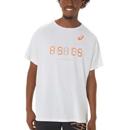 Asics White Regular Fit Printed Sports T-Shirt-image-80