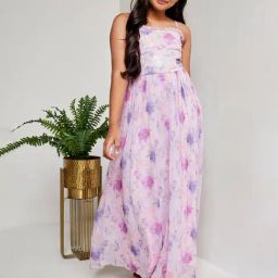 AND girl Purple Floral Print Gown-image-35