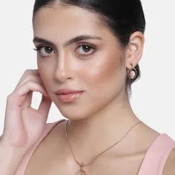 Estele Rose Gold-Plated Shell Pendant Set for Women-79